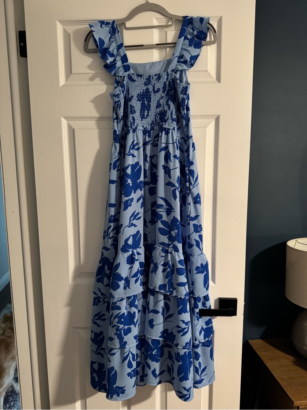 Blue Floral Ruffle Strap - Picture 2 of 4
